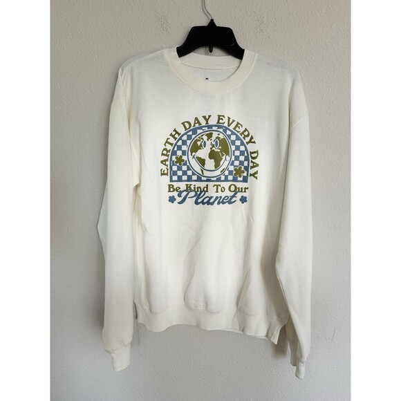 Desert Dreamer Smiley Earth Day Cotton Blend Crewneck Sweatshirt Size S Planet - Picture 5 of 9